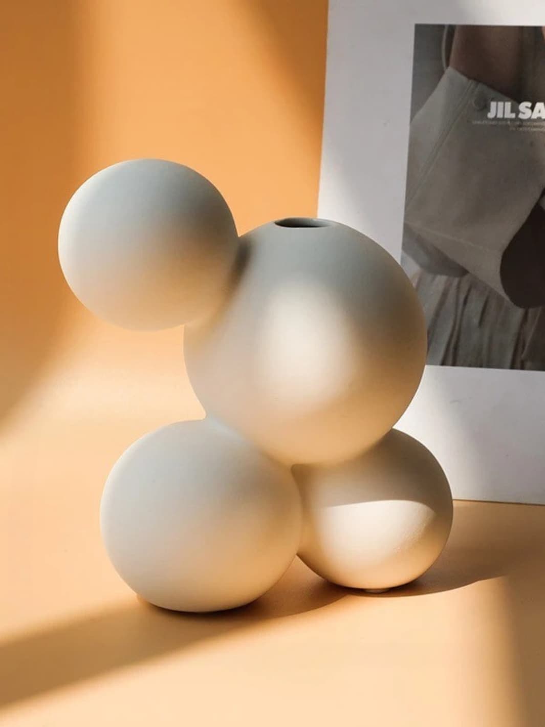 Vase | Blanc boule moderne en céramique