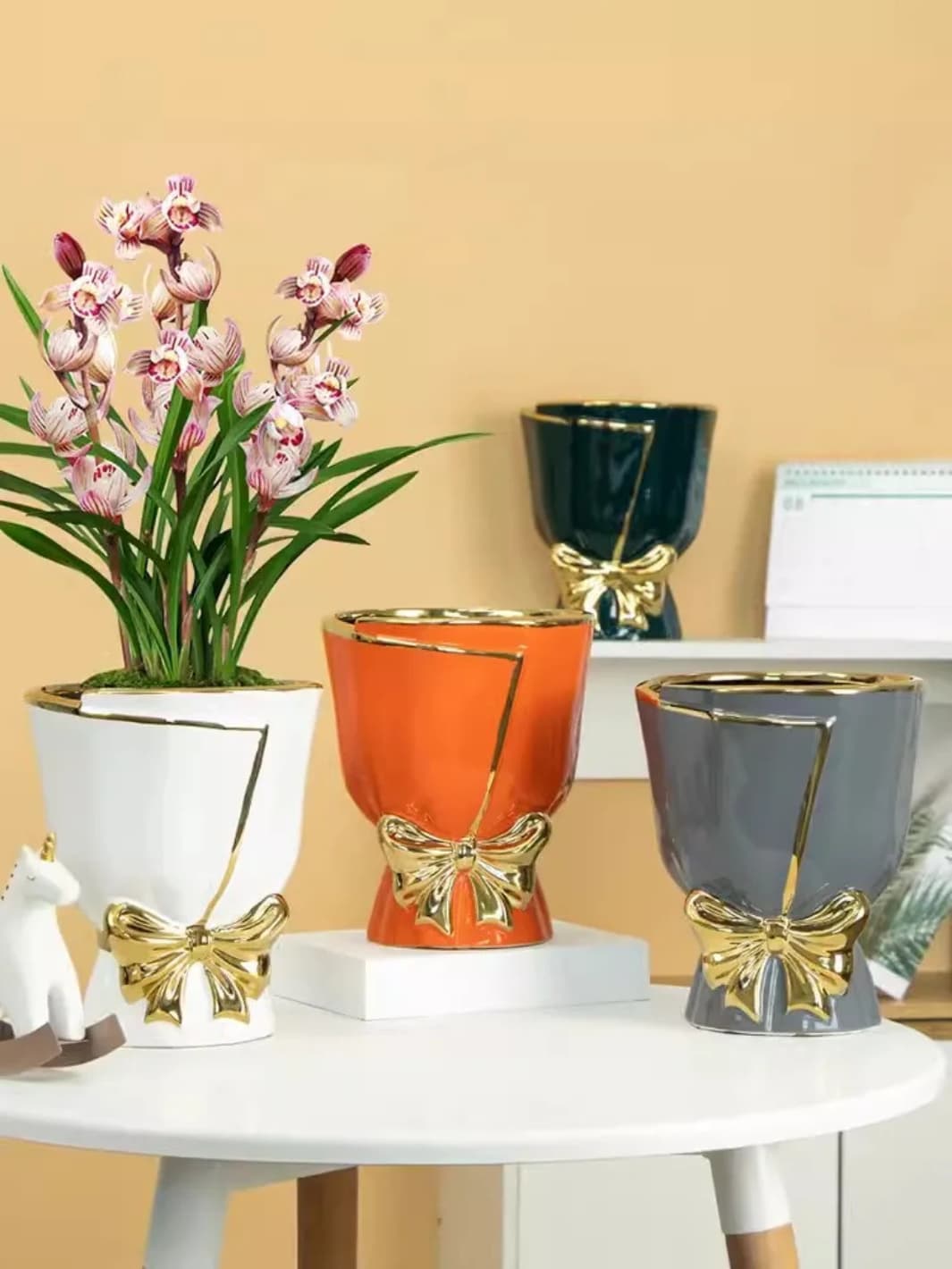 Vase | Grand vase nœud en céramique colorée