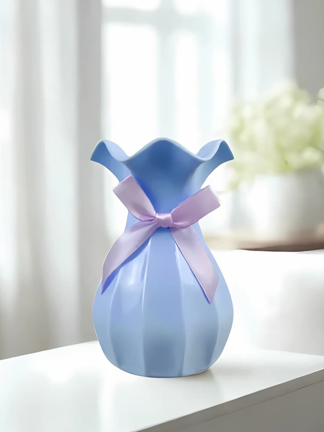 Vase | Pot plastique coloré effet rotin
