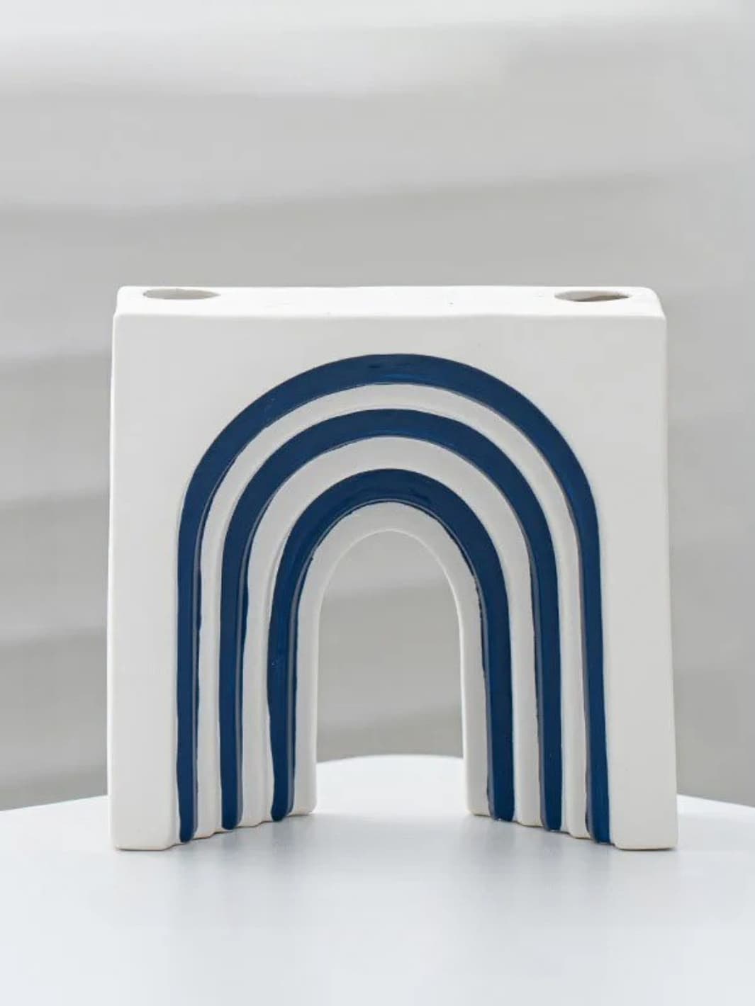 Vase | Grande arche moderne aux rayures bleu