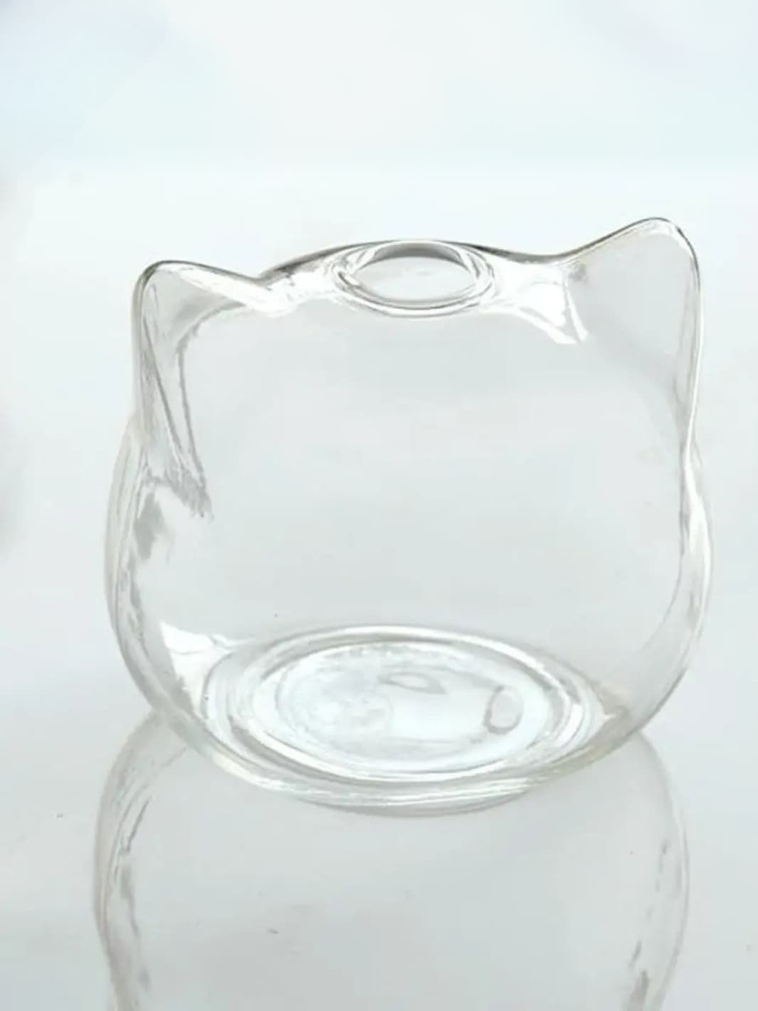 Vase | Mini pot chat en verre transparent