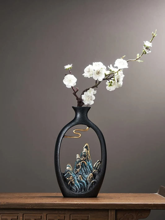 Vase | Montagnes dorées style japonais