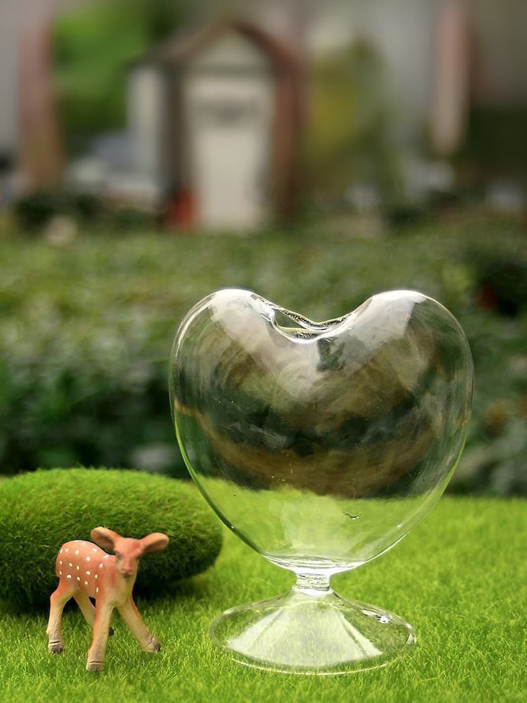 Vase | Coupe décorative en verre transparent en forme de cœur