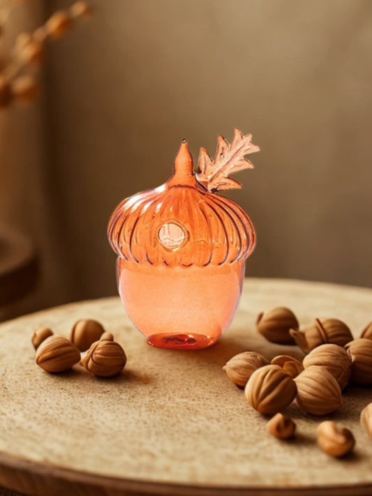 Vase | Noisette en verre soufflé marron translucide