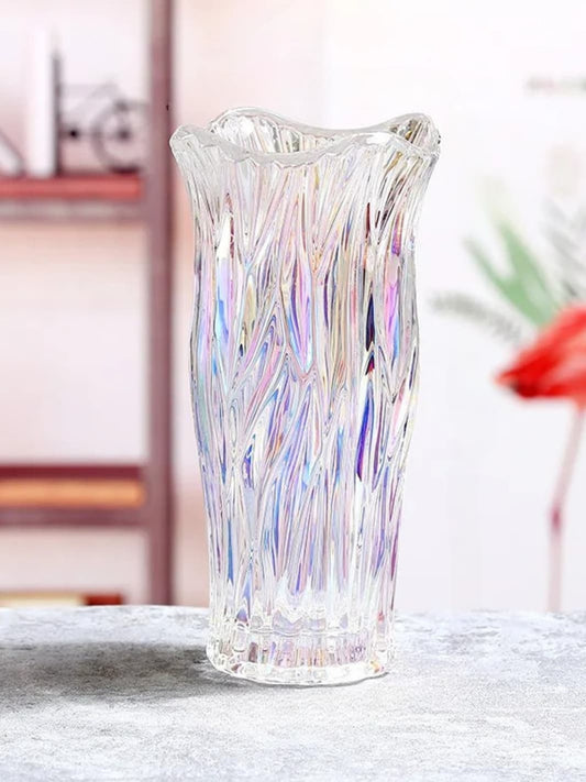 Vase | Soliflore iridescent torsadé en verre