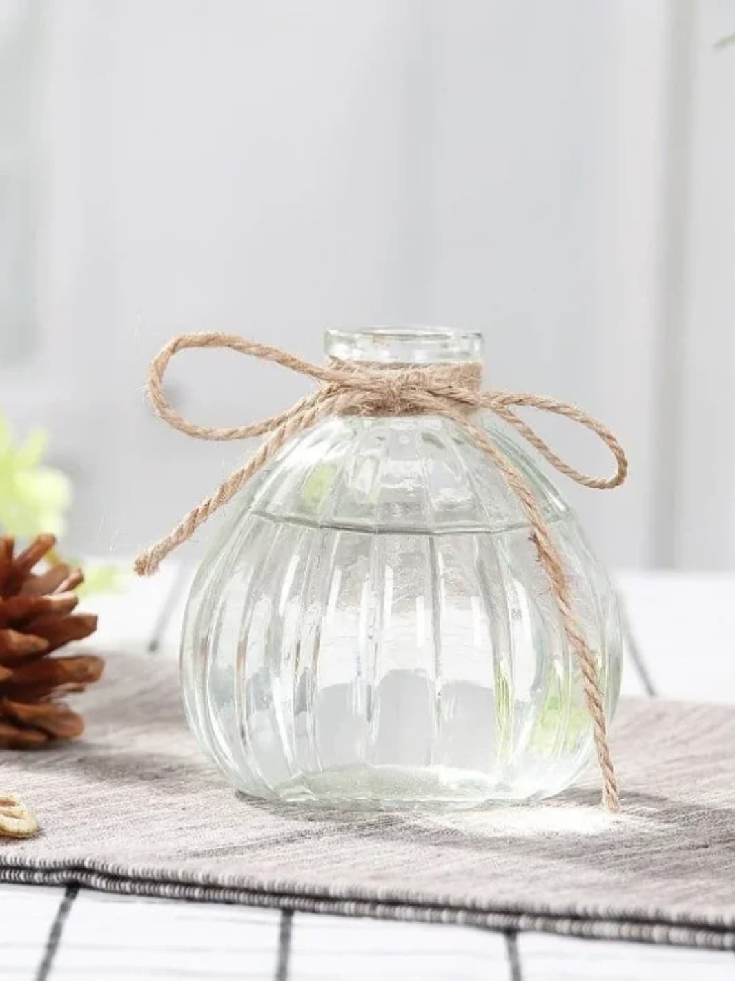 Vase | Pot transparent en verre pour fleurs séchées