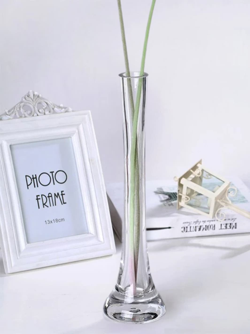 Vase | Grand cylindre en verre transparent pour tige unique