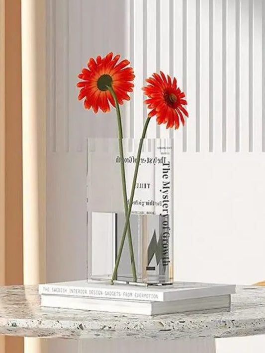 Vase | Livre transparent en acrylique moderne