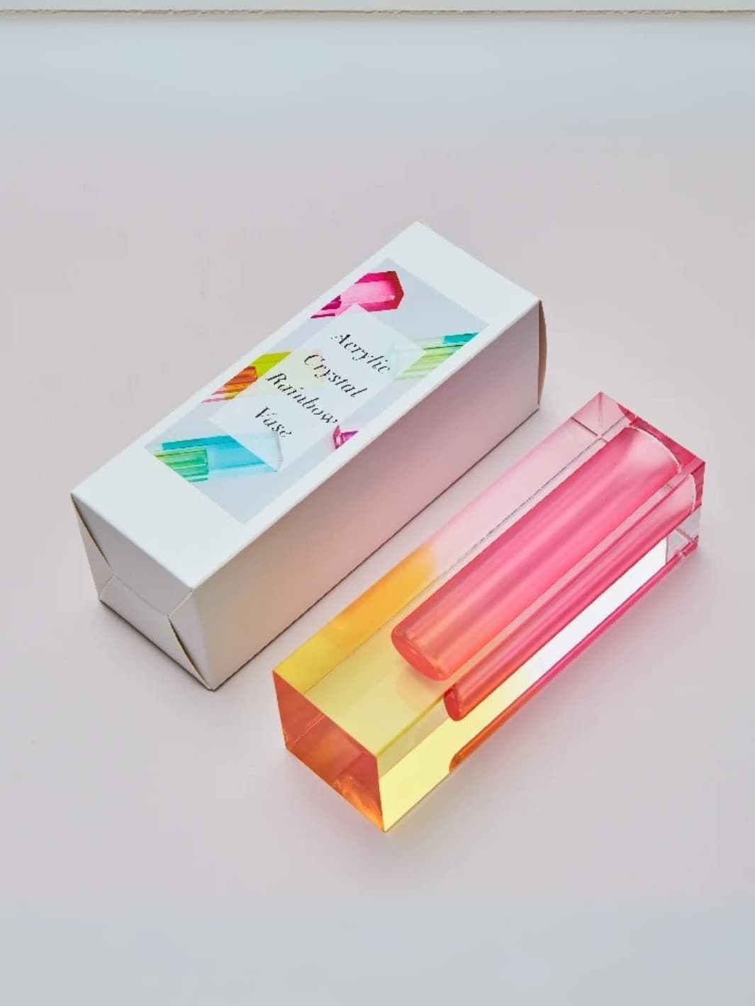 Vase | Acrylique design multicolore façon cristal nordique
