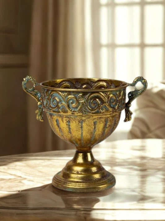 Vase | Pied en métal orné pour composition
