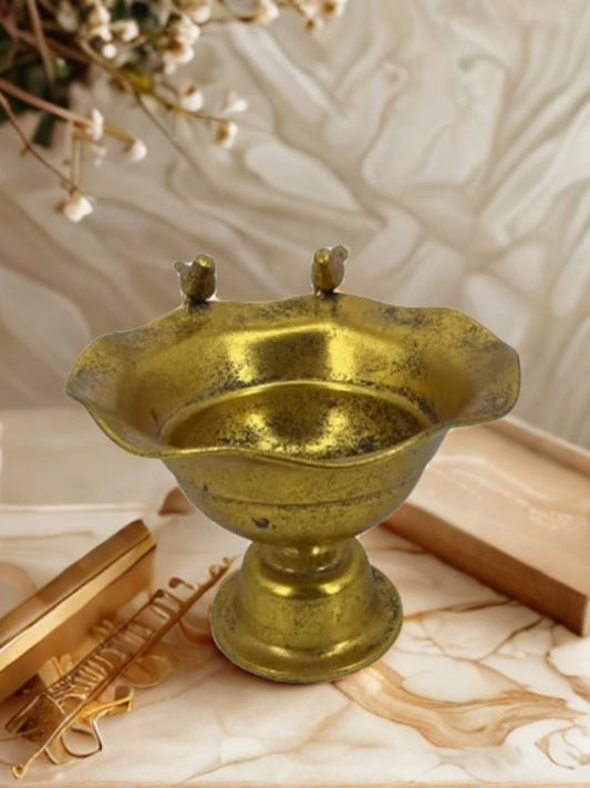 Vase | Coupe haute dorée style empire