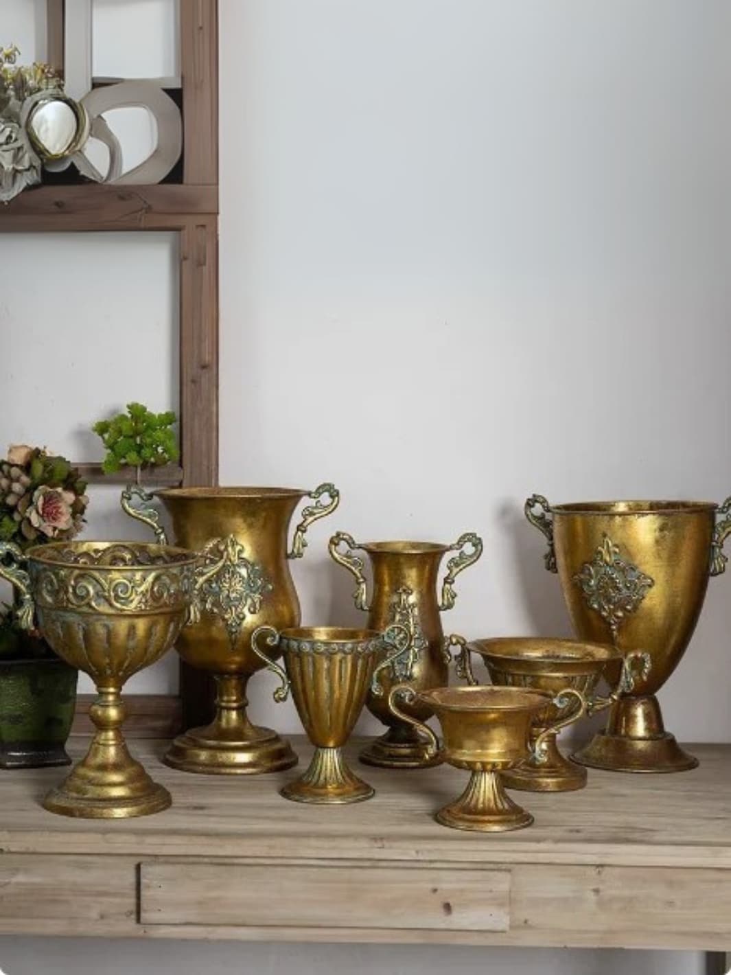 Vase | Coupe antique dorée style empire