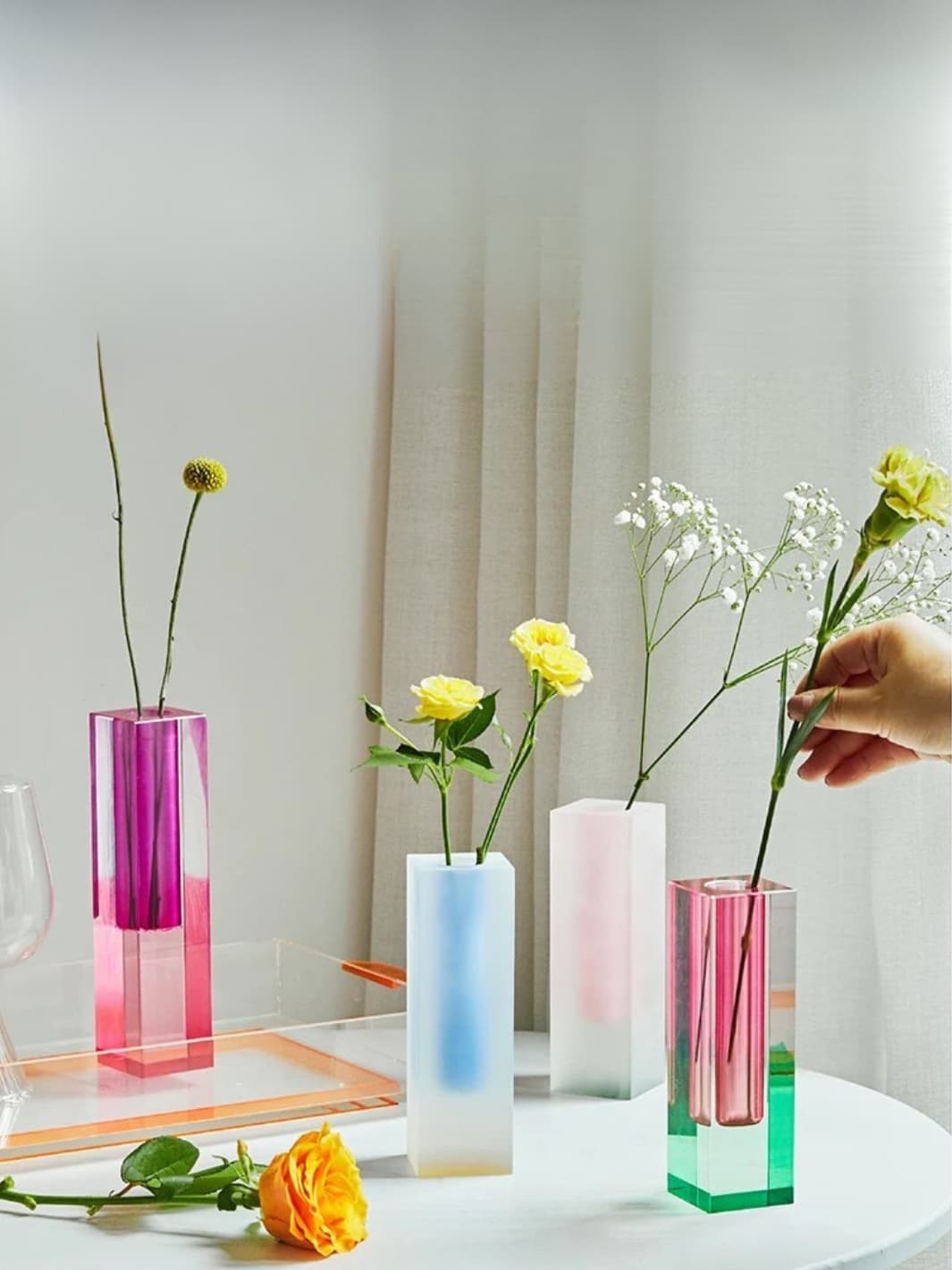 Vase | Acrylique design multicolore façon cristal nordique