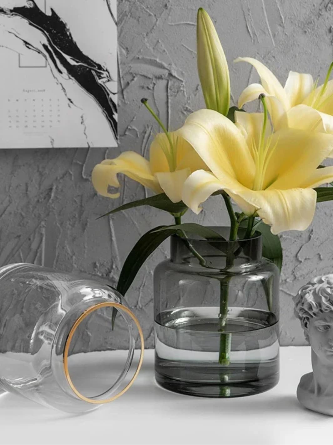 Vase | Transparent en verre cylindrique