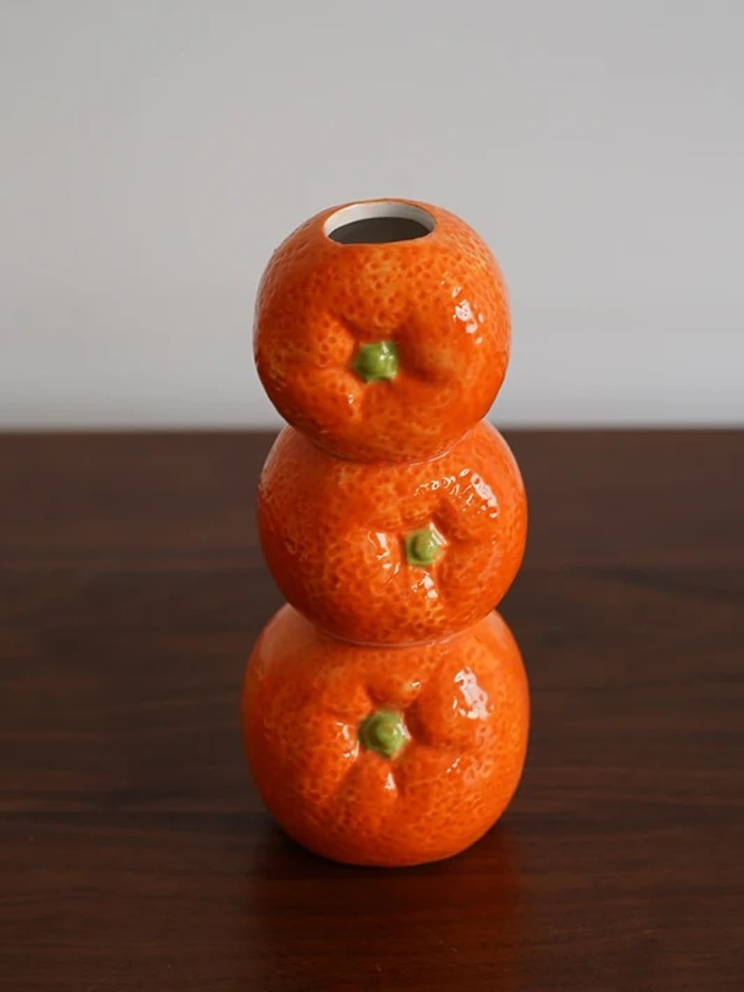 Vase | Empilement de mandarines en céramique orange