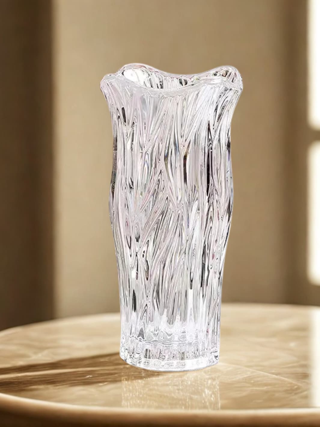 Vase | Grand soliflore torsadé transparent