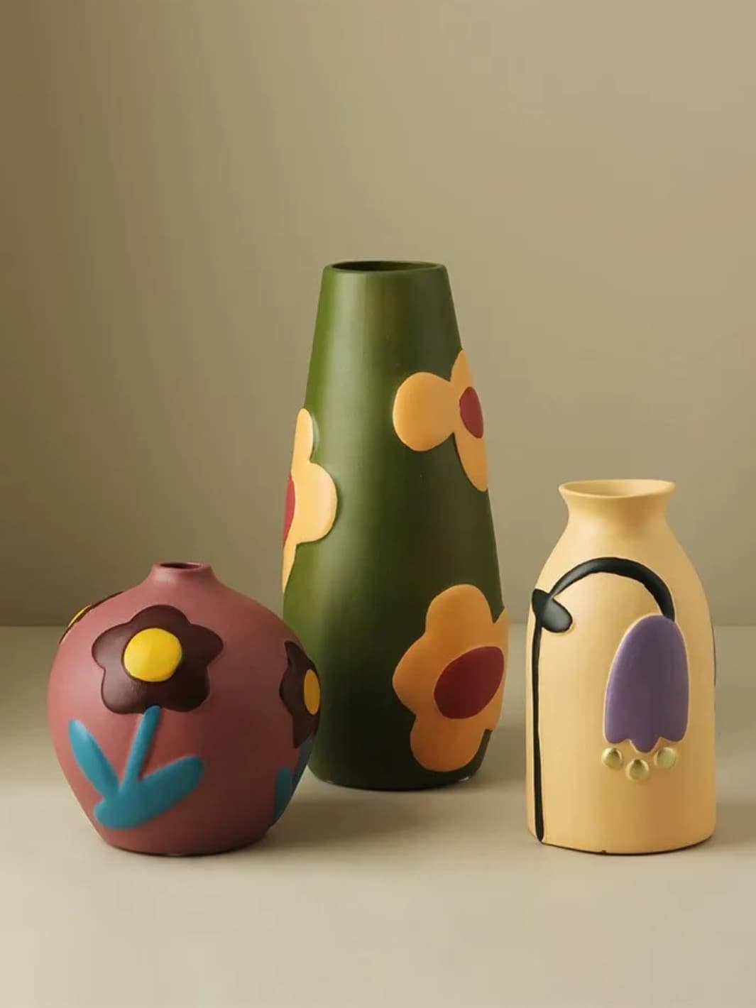 Vase | Pot nordique aux motifs floraux colorés