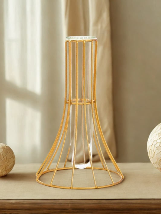 Vase | Silhouette élancée en verre dans structure