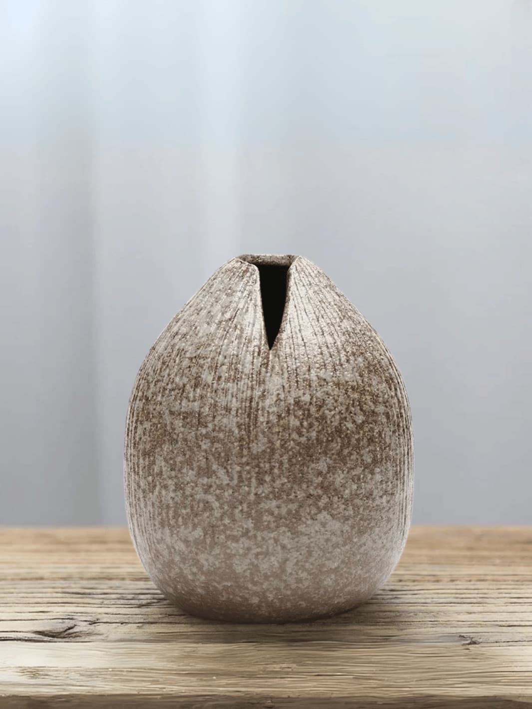 Vase | Petit vase œuf fendu effet pierre japonaise