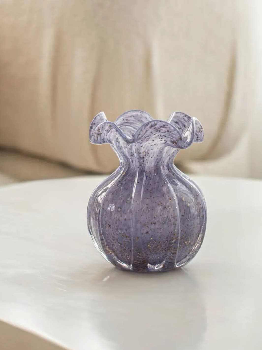 Vase | Soliflore violet en verre soufflé style français