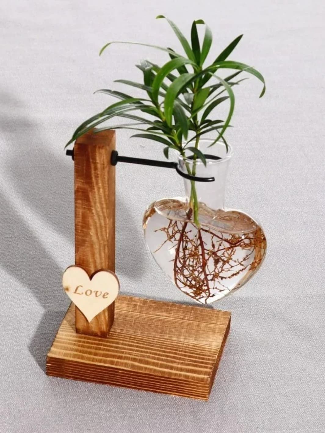 Vase | Soliflore cœur en verre suspendu