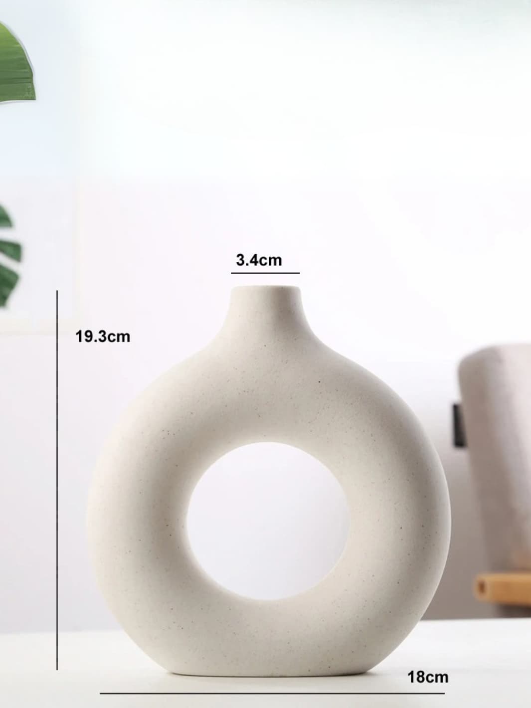 Vase | Blanc anneau mat en céramique