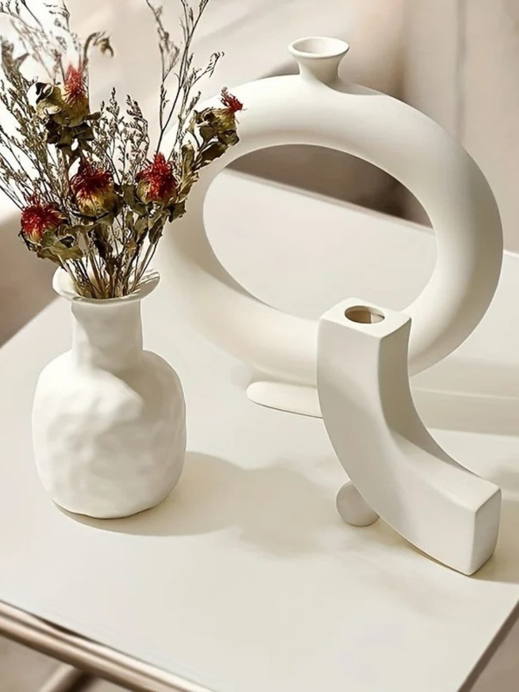 Vase | Blanc mat col évasé