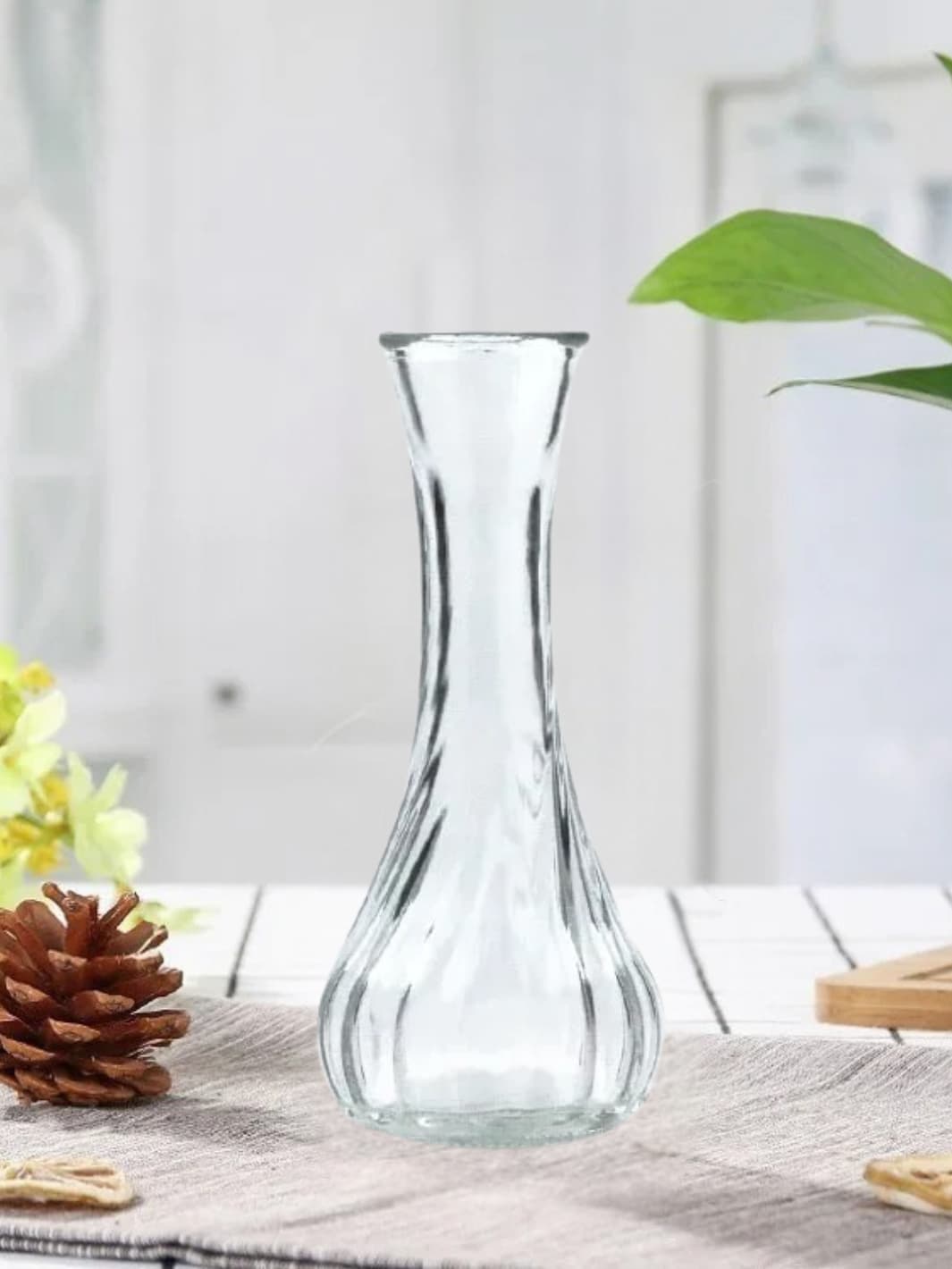 Vase | Pot transparent en verre pour fleurs séchées