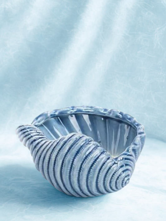 Vase | Mini pot coquillage spirale bleu pastel