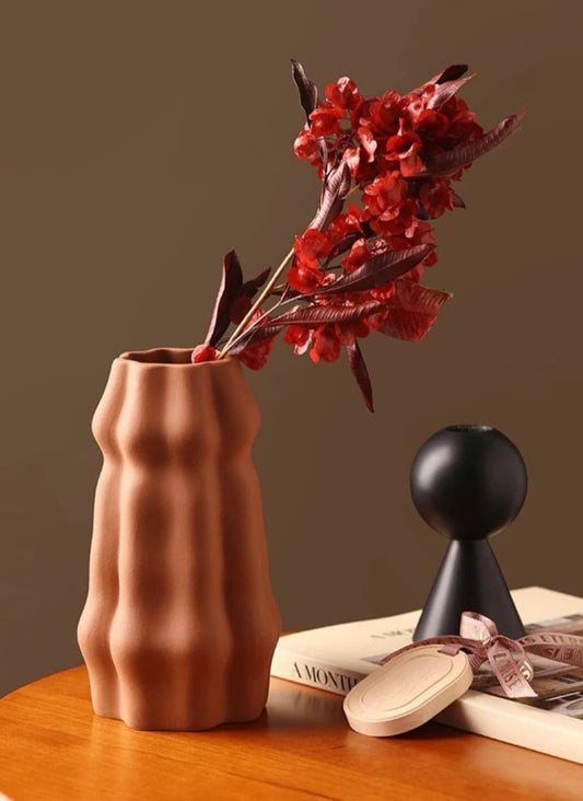 Vase | Terracotta Céramique Ondulé Sculptural