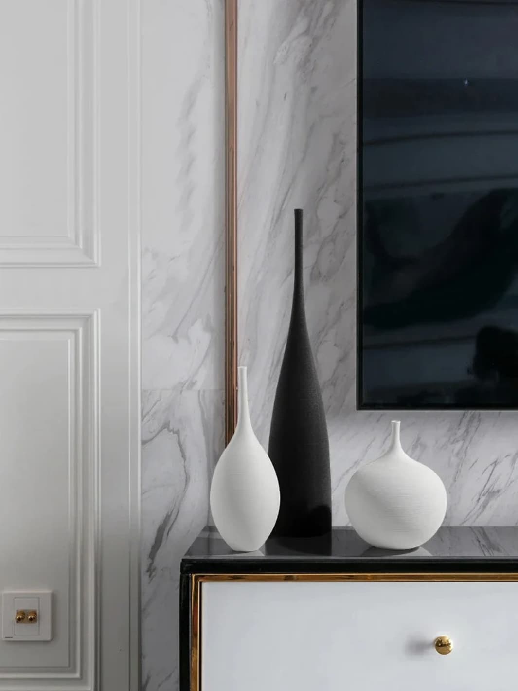 Vase | Élancé Noir mat 46cm