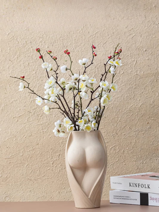 Vase | Sculpture blanche silhouette féminine stylisée
