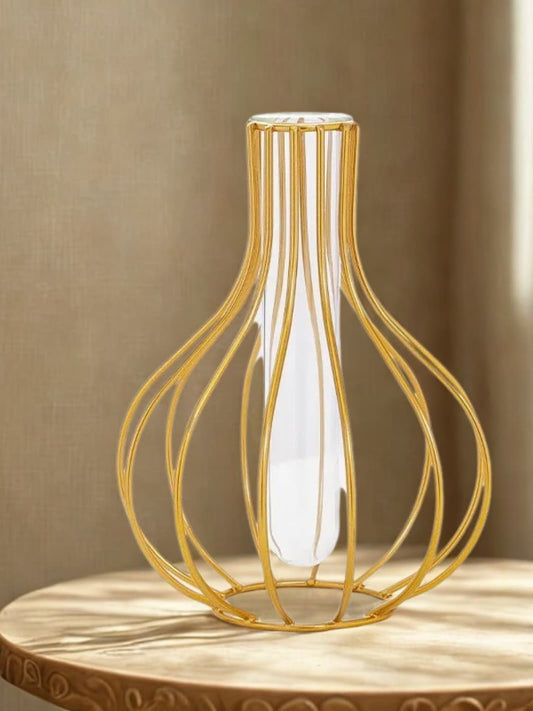 Vase | Goutte de verre suspendue dans structure
