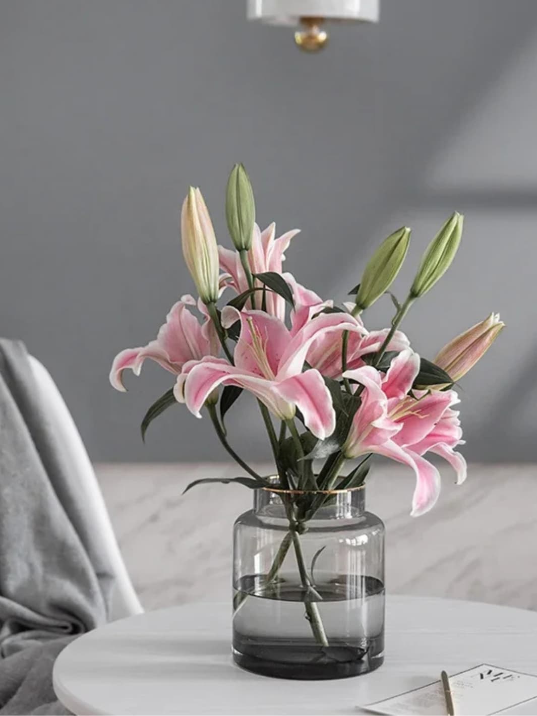 Vase | Transparent en verre cylindrique