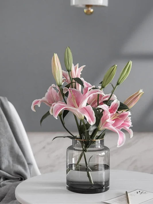 Vase | Transparent en verre cylindrique