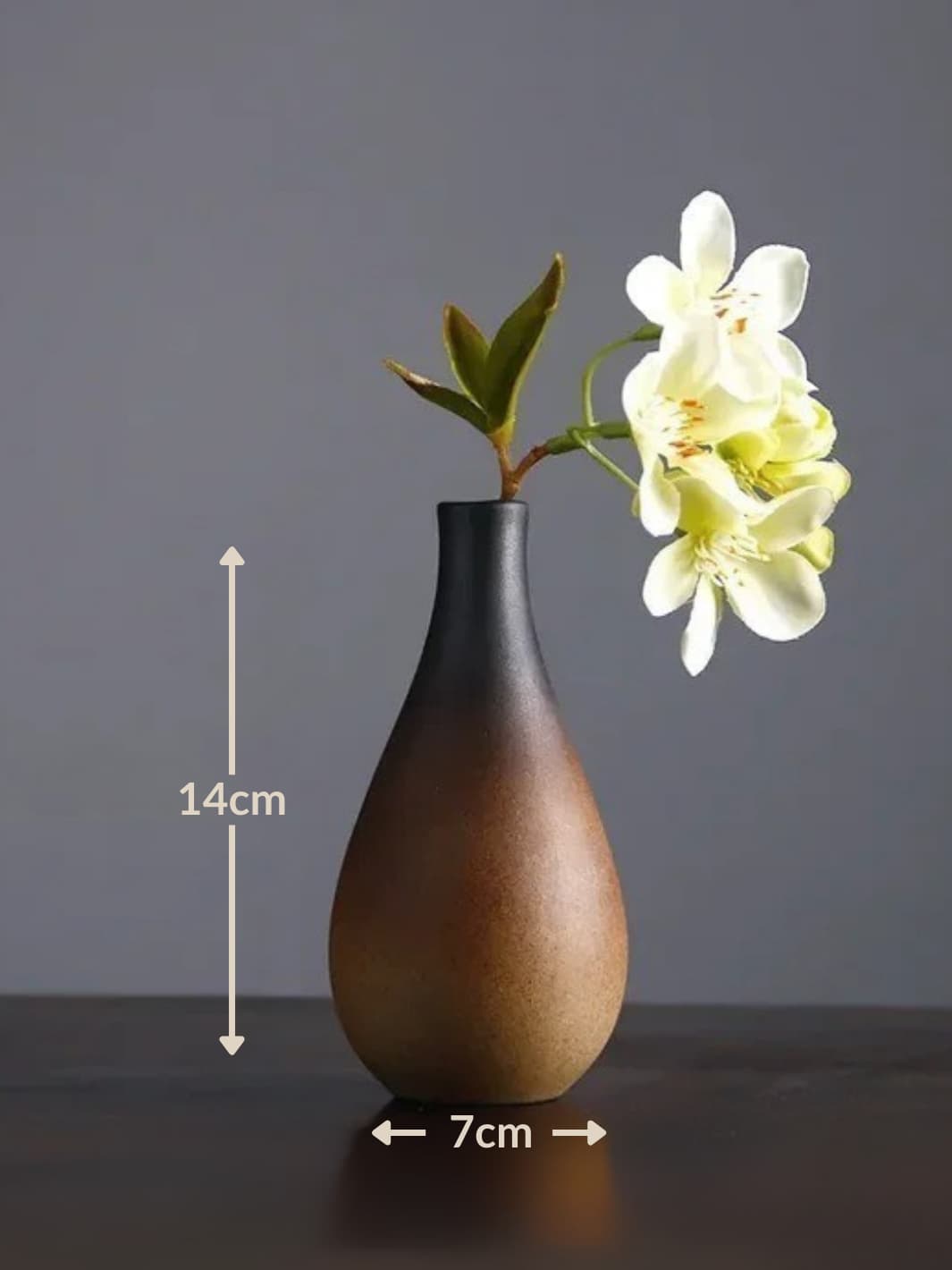 Vase | Mini soliflore zen en céramique noir