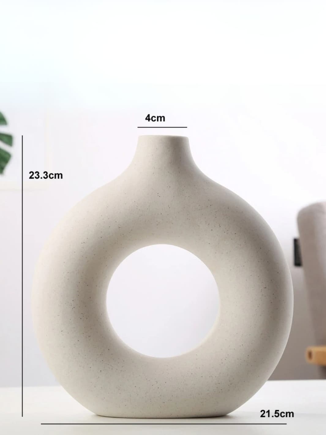 Vase | Blanc anneau mat en céramique