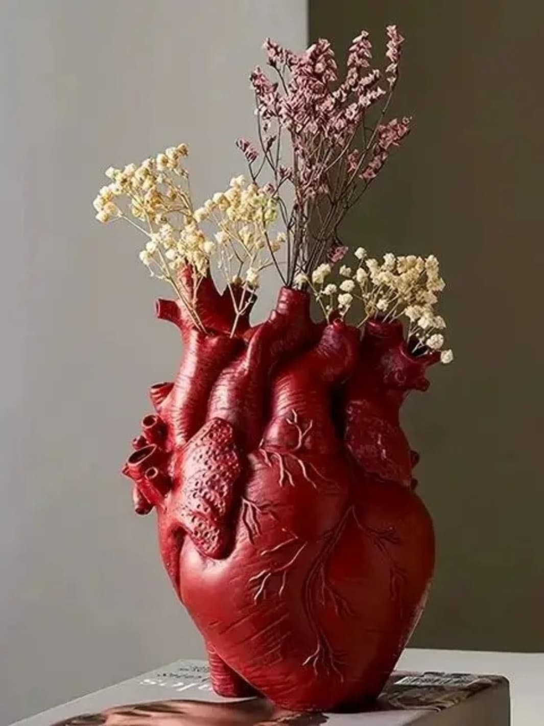 Vase | Cœur anatomique en résine réaliste