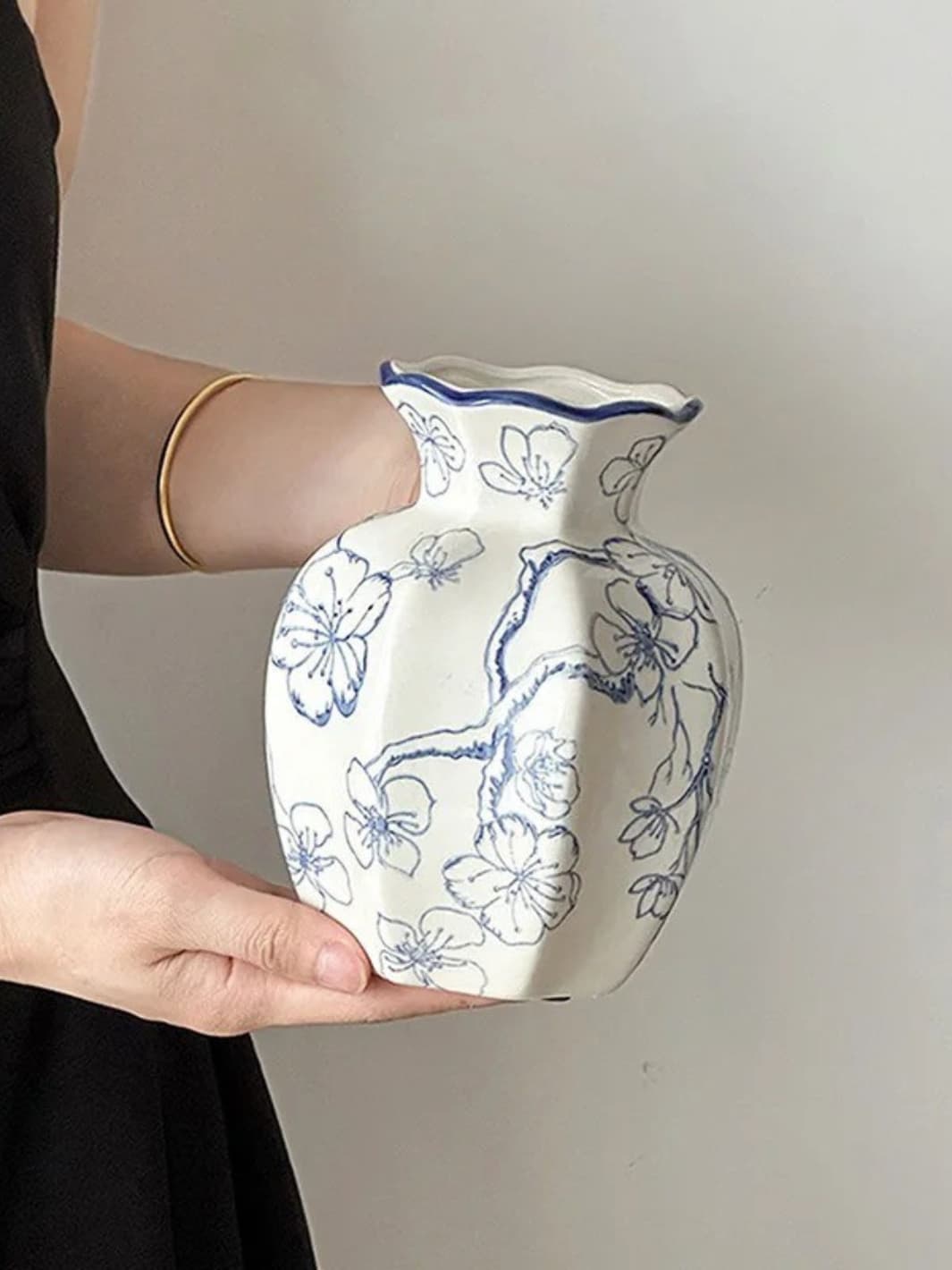 Vase | Céramique chinoise à motifs bleus élégants