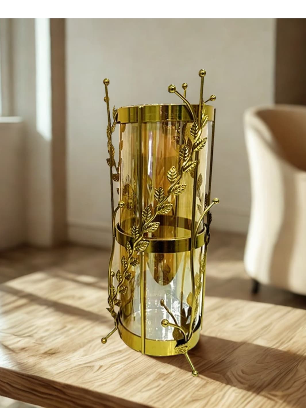 Vase | Cylindre Doré Européen