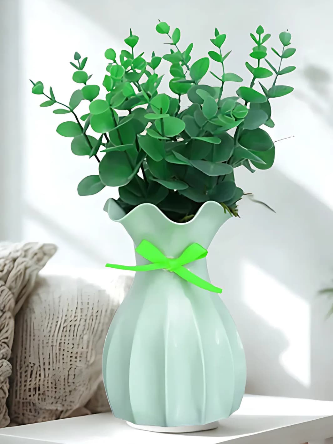 Vase | Pot plastique coloré effet rotin
