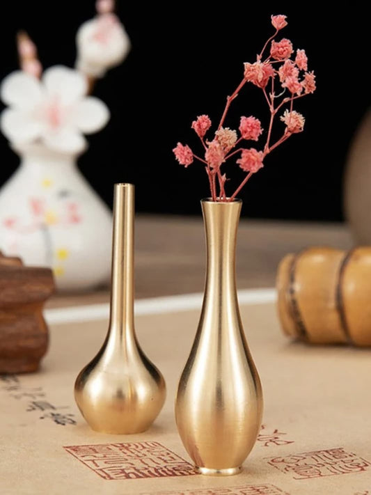 Vase | Mini pot en verre doré style cuivre décoratif