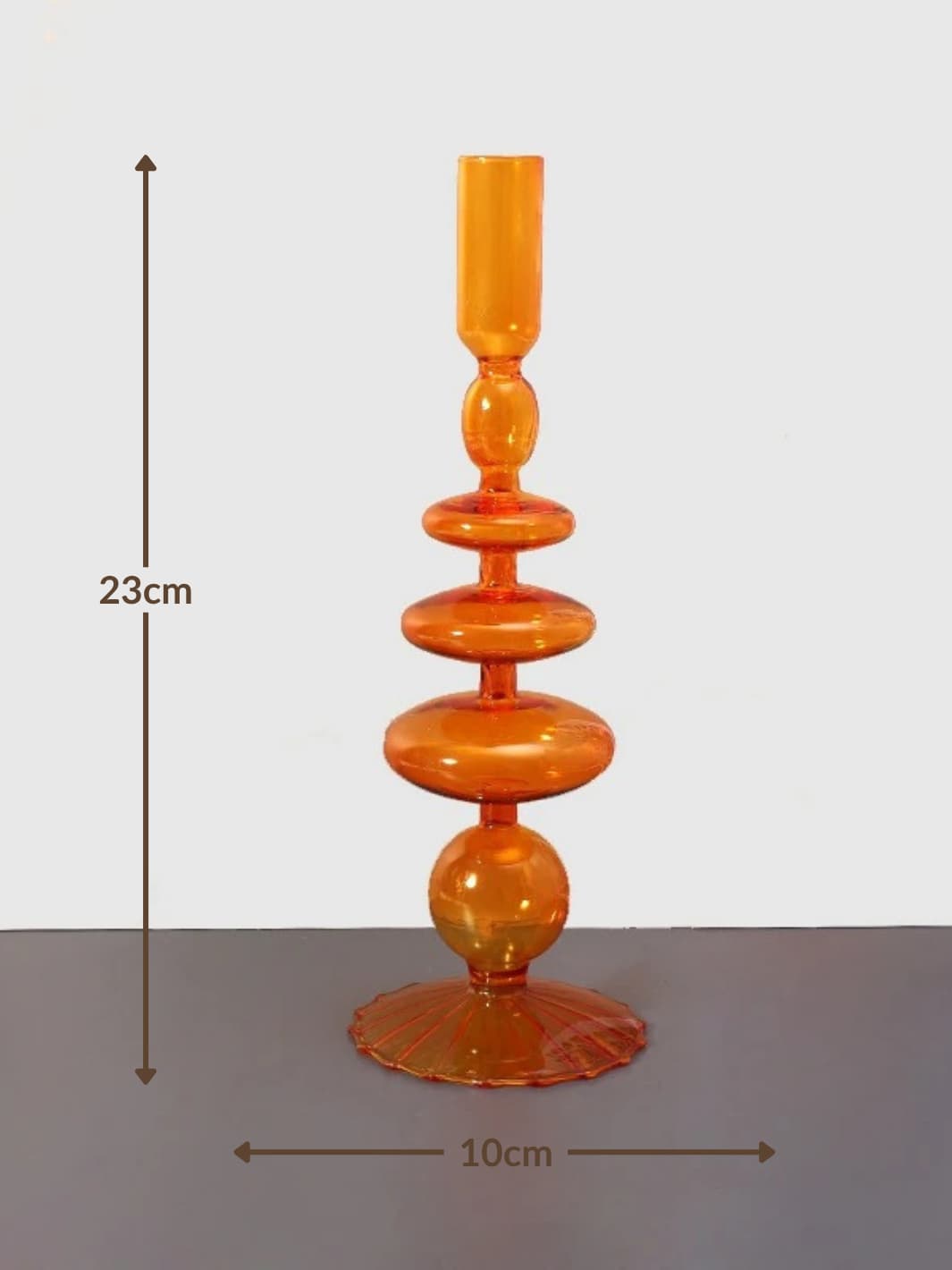 Vase | Soliflore orange en verre façon bougeoir design