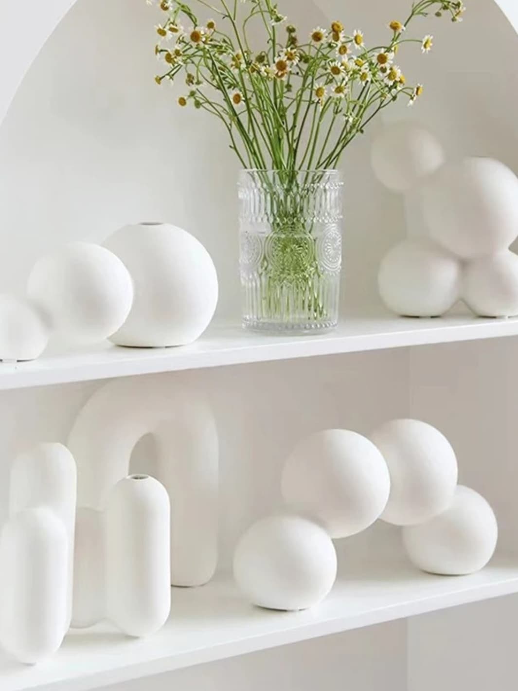 Vase | Blanc mat trois sphères empilées