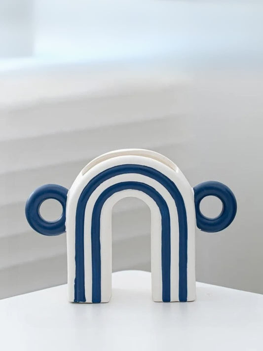Vase | Petite arche graphique à anses rayées