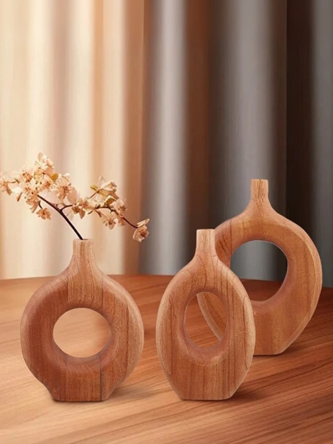 Vase | Donut sculptural en bois naturel