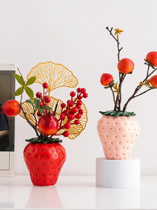 Vase | Fraise céramique style vintage
