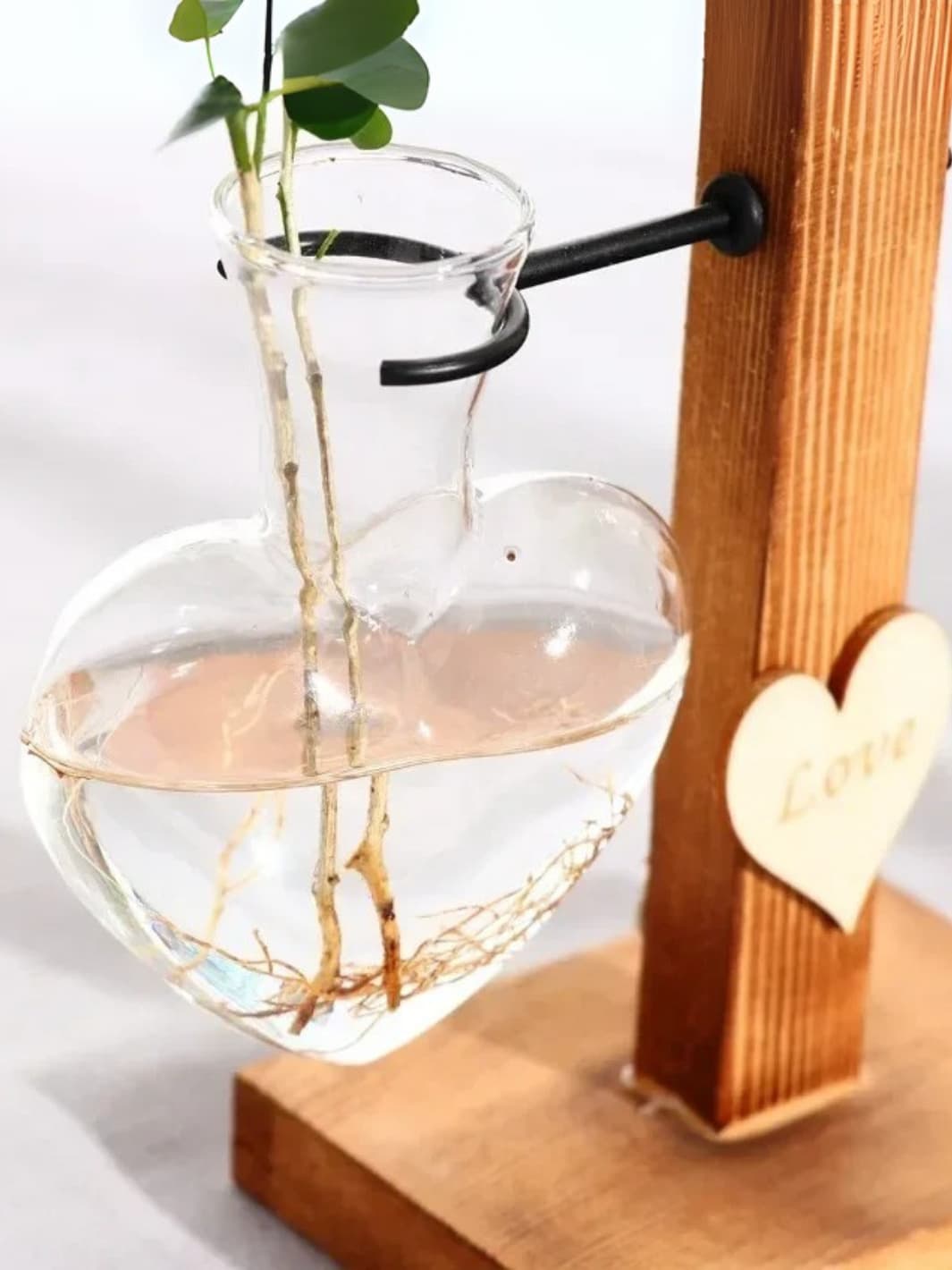 Vase | Soliflore cœur en verre suspendu