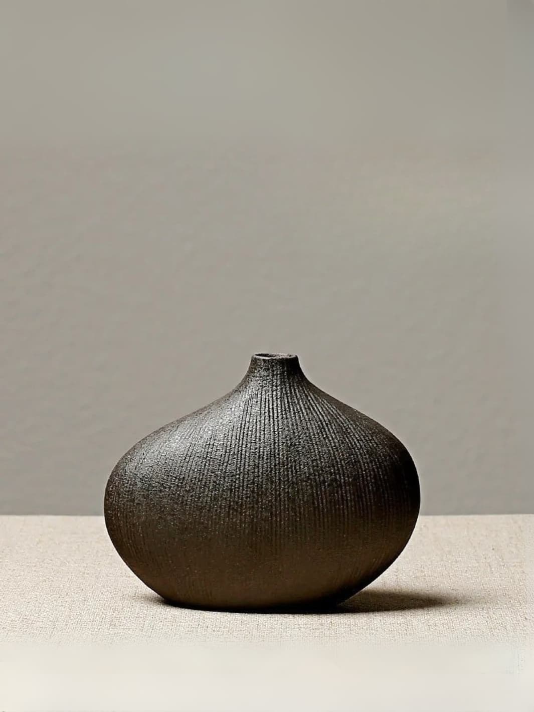 Vase | Céramique nervurée ronde style japonais