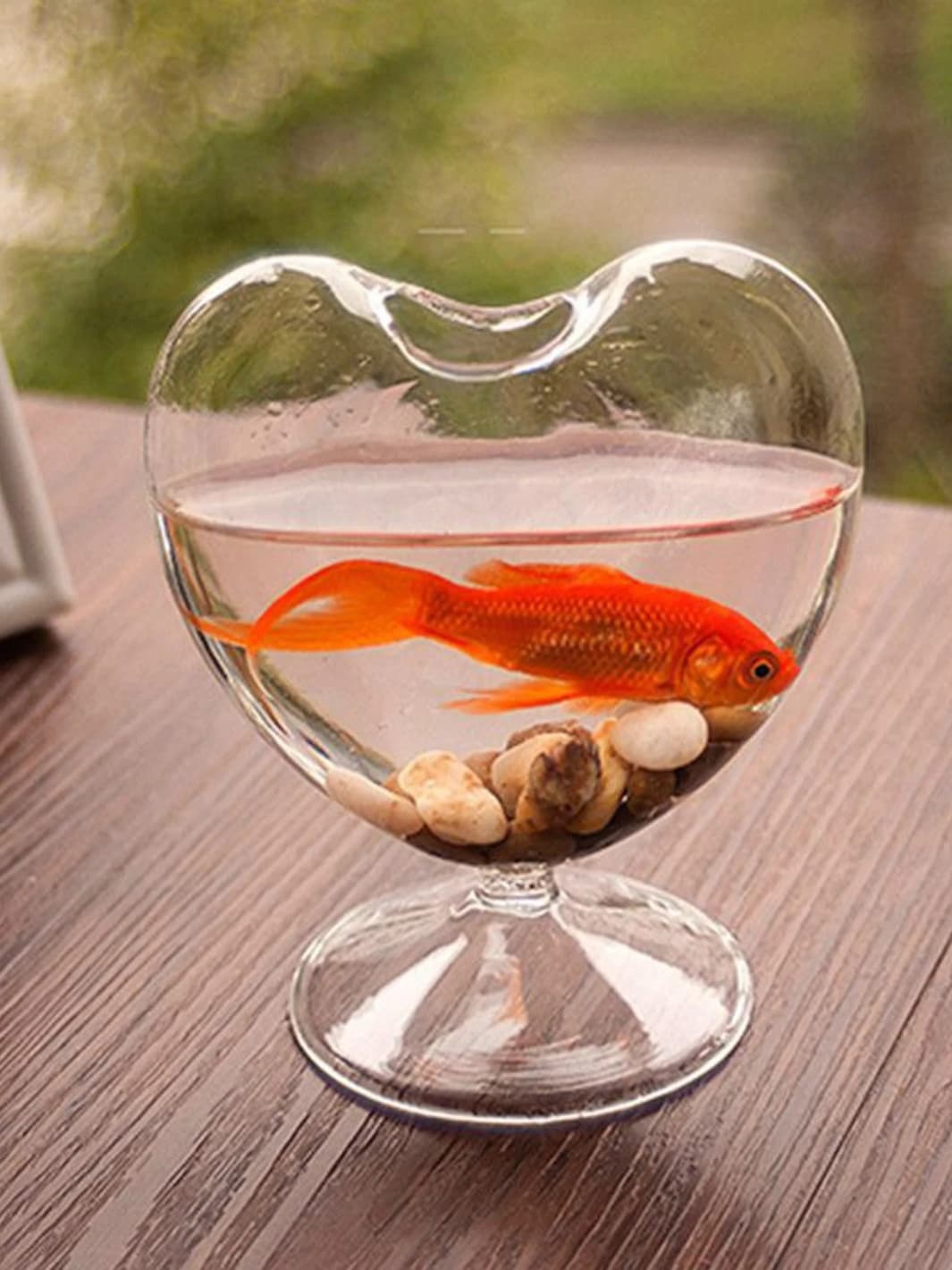 Vase | Coupe décorative en verre transparent en forme de cœur